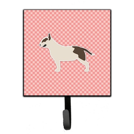 Carolines Treasures Bull Terrier Checkerboard Pink Leash or Key Holder BB3678SH4